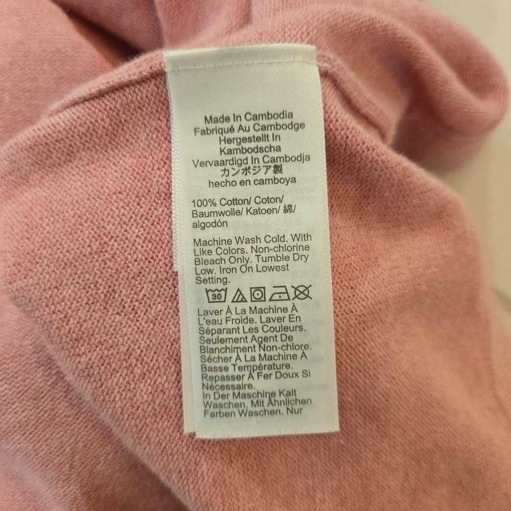 J. Crew 100% Cotton Baby Pink Crewneck Pullover Sweater Size Large - Picture 7 of 7